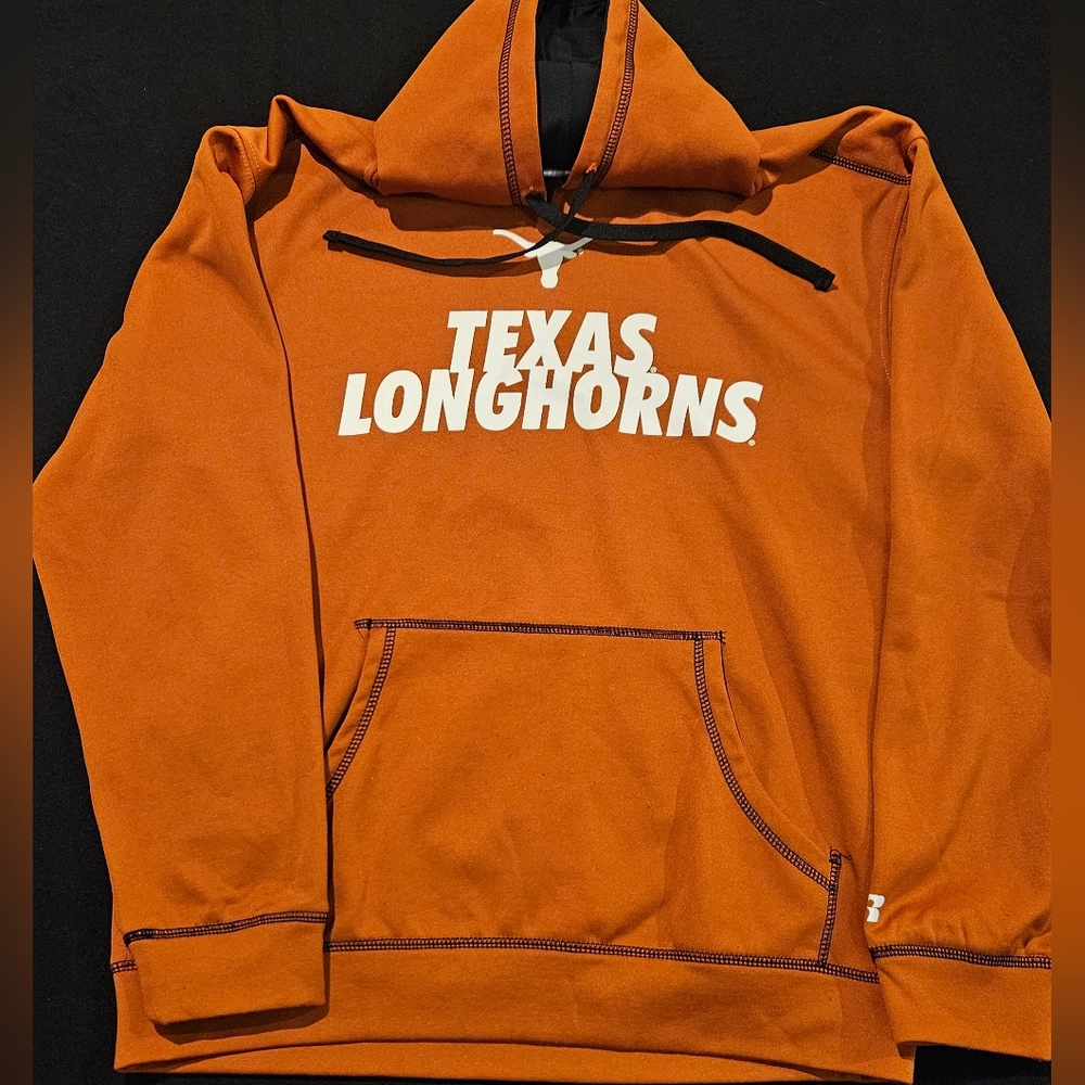 Texas Longhorns Russell Athletic Mens Pull Over Hooded‎ Sweatshirt Size Medium